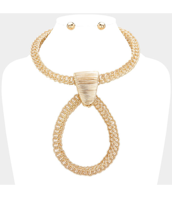 Spiral Zone Necklace Set - Gold