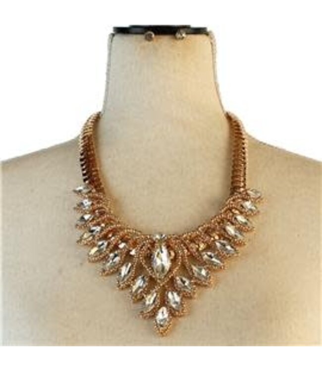 So Dashing Jewel Necklace Set - GOLD