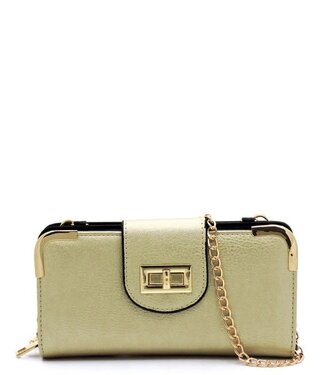 No Strings Attached Crossbody Clutch - Gold