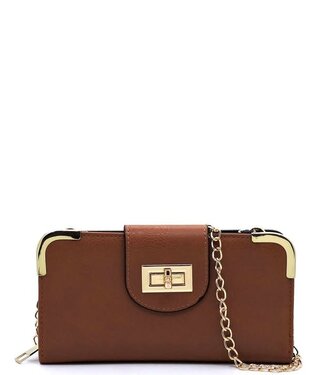 No Strings Attached Crossbody Clutch - Brown