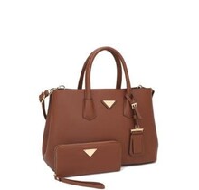 JENNA Handbag and Wallet - BROWN