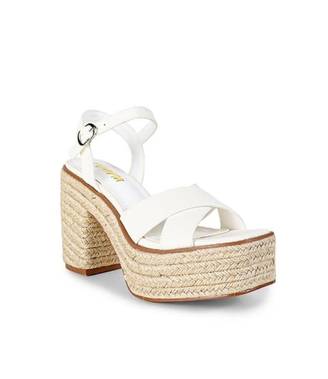 Weekend Plans Platform Heels - WHITE
