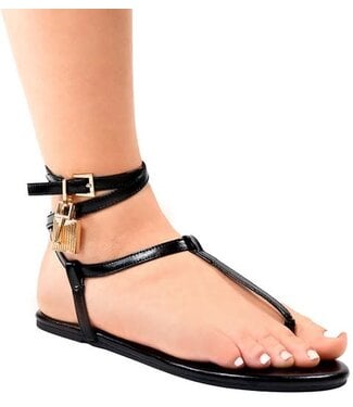 Locked In Love Sandals - BLACK