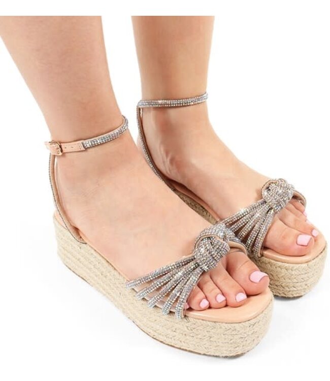 Got It All Wrapped Up Platform Sandals - NUDE