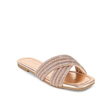 Never Average Embellished Sandals - ROSE GOLD