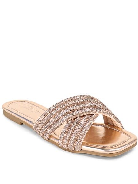 Never Average Embellished Sandals ROSE GOLD