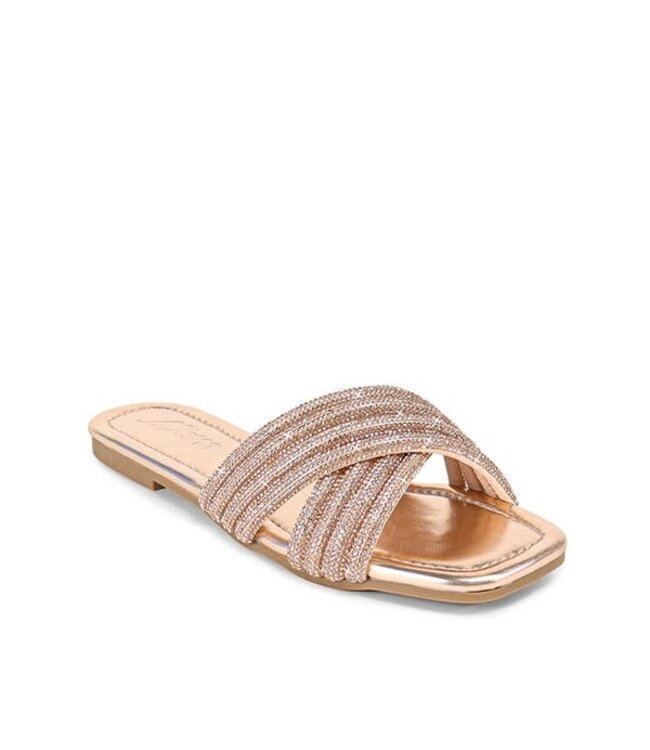 Never Average Embellished Sandals - ROSE GOLD