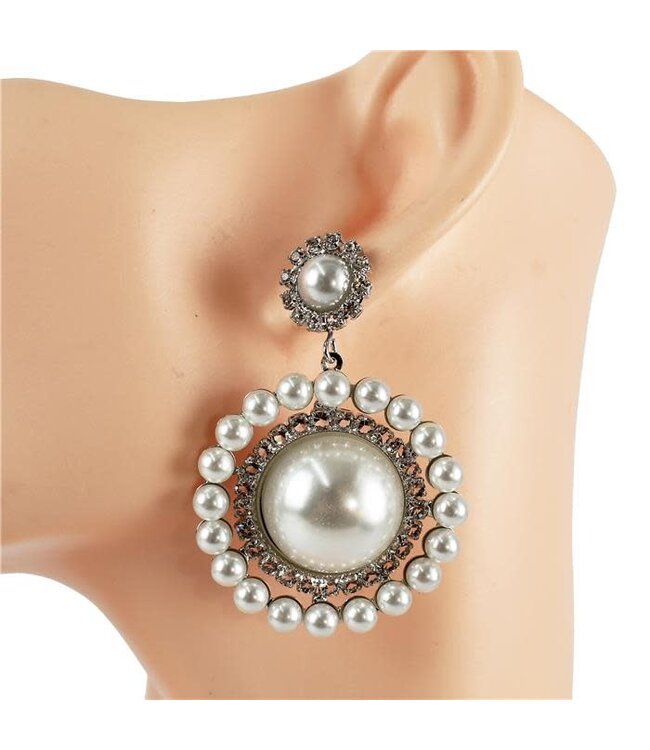 In Too Deep Pearl Earrings - SILVER