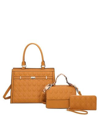 Meant For You 3PC  Handbag Set - MUSTARD