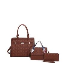 Meant For You 3PC  Handbag Set - BROWN