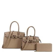 Mommy And Me 3PC  Handbag Set - TAUPE