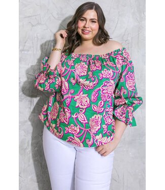 PLUS Over The Vine Off Shoulder Top