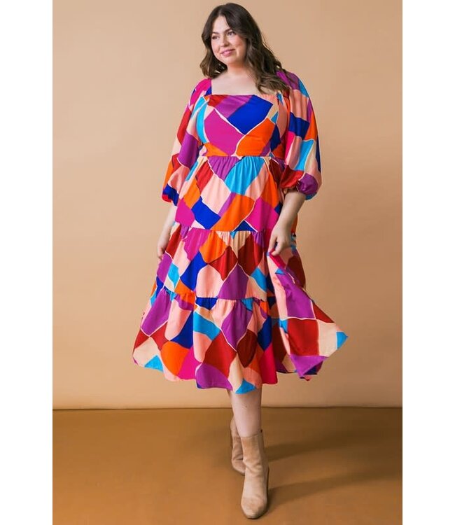 PLUS Fashionably Late Midi Dress