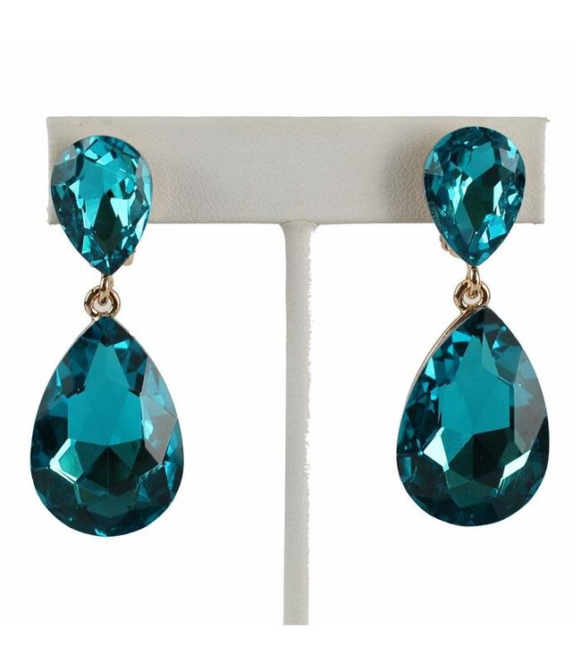Simple Elegance CLIP ON Earrings - AQUA