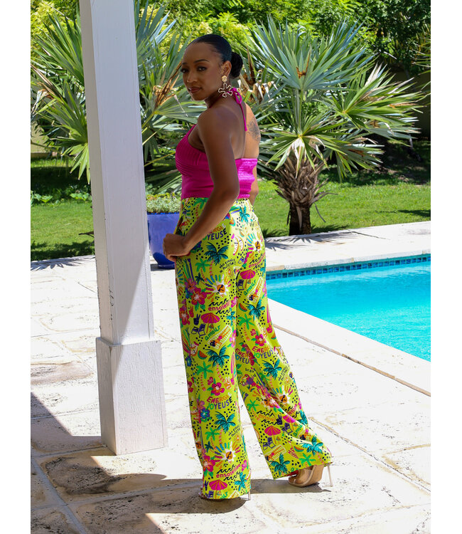 Around The Town Halter Top MAGENTA