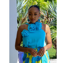 Enjoy Every Moment Halter Top BLUE