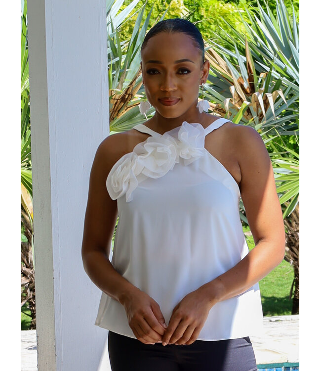 Enjoy Every Moment Halter Top WHITE