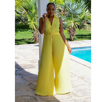 Talk About It Pleated Jumpsuit YELLOW