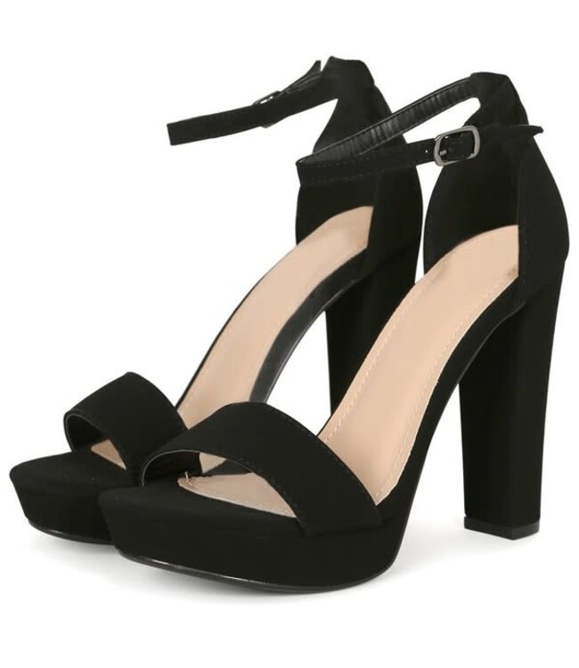 On An Adventure Block Heels BLACK
