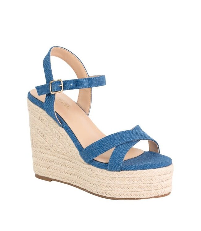 Out For The Weekend Wedges BLUE DENIM