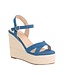Out For The Weekend Wedges BLUE DENIM