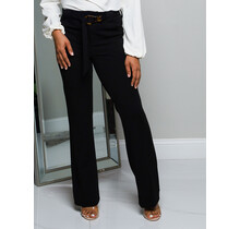 On Repeat Belted Pants - BLACK