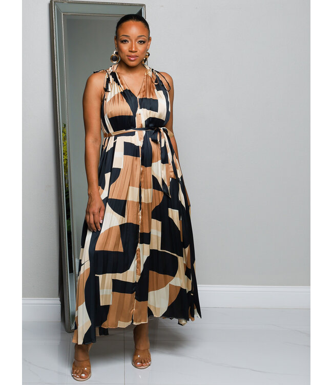 Missing Pieces Pleated Maxi Dress