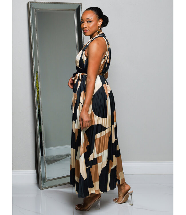 Missing Pieces Pleated Maxi Dress