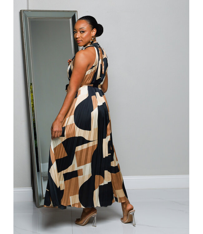 Missing Pieces Pleated Maxi Dress