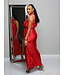 Rich Romance Pleated Midi Dress RED
