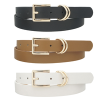 All I Need 3PC Belt Set - Ivory/Brown/Black