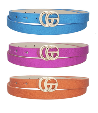 Carnival Season 3PC Belt Set - Orange/Fuschia/Aqua
