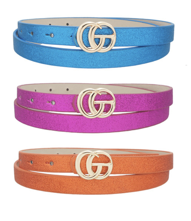 Carnival Season 3PC Belt Set - Orange/Fuschia/Aqua