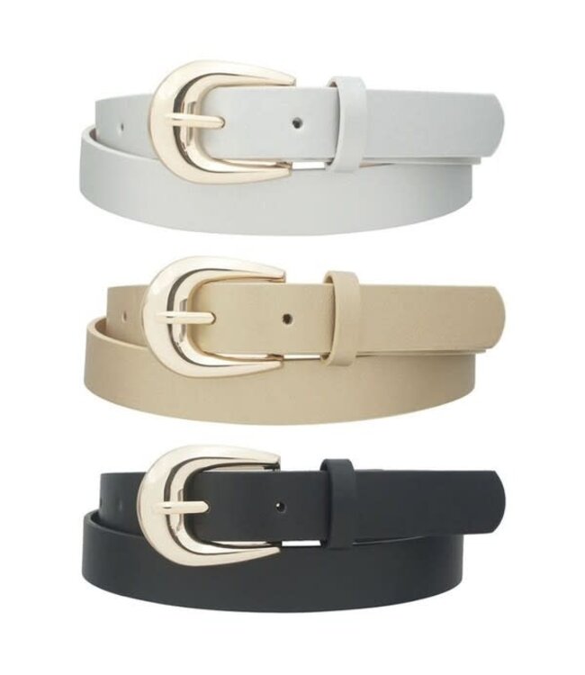 The Basic You 3PC Belt Set - Black/Gold/Silver
