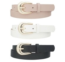 The Basic You 3PC Belt Set - Off White/Pink/Black