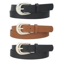 The Basic You 3PC Belt Set - Black/Cognac