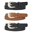 The Basic You 3PC Belt Set - Black/Cognac