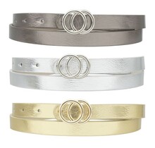 Way Too Cool 3PC Belt Set - Grey/Gold/Silver