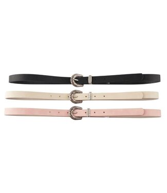 Bring It Back 3PC Belt Set - Black/Beige/Pink