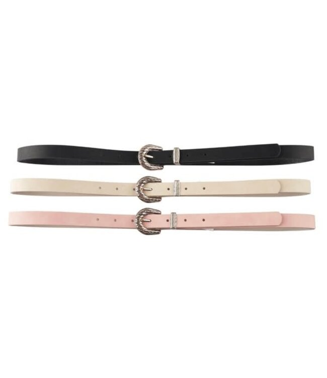 Bring It Back 3PC Belt Set - Black/Beige/Pink
