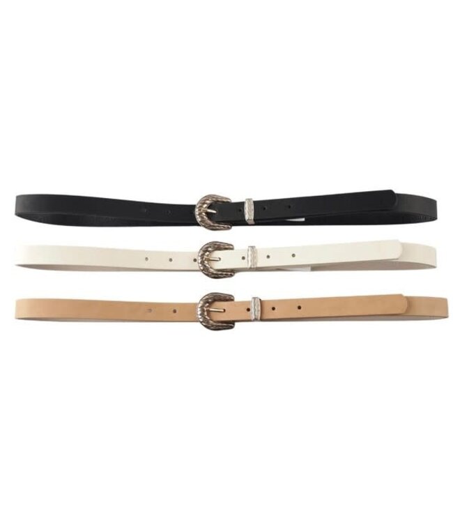 Bring It Back 3PC Belt Set - Black/Ivory/Taupe