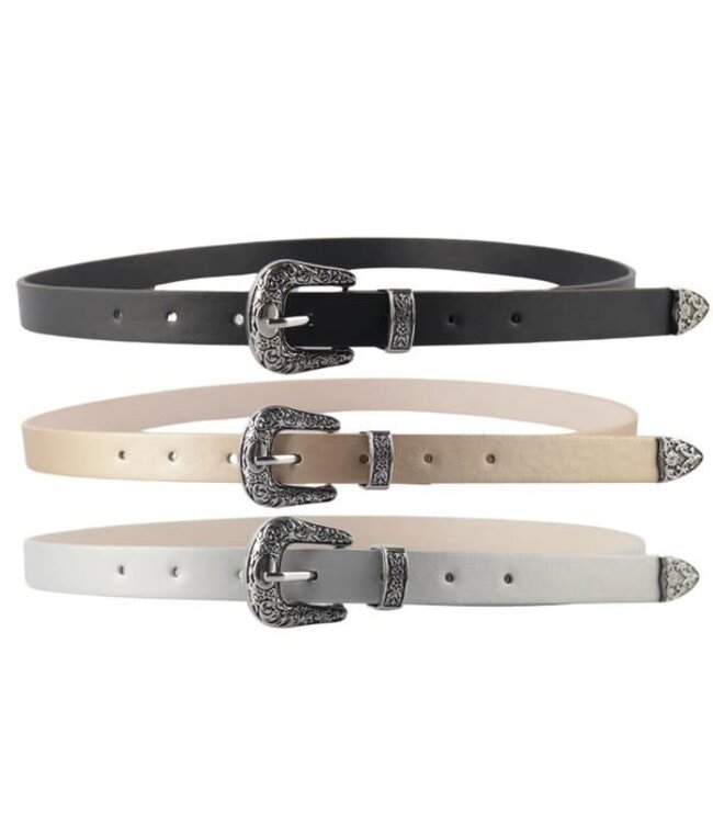 Wild World 3PC Belt Set - Black/Gold/Silver