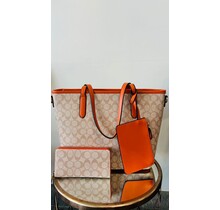 Forever Mine 3PC Handbag Set - ORANGE