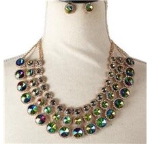 Timeless Treasure Necklace Set - Green Iridescent