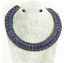 First Class Bling Necklace Set - Royal Blue