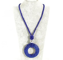 Take The Plunge Rhinestone Necklace Set - Royal Blue