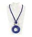 Take The Plunge Rhinestone Necklace Set - Royal Blue
