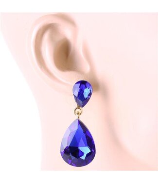 Dropping Jewel Earrings - Royal Blue