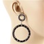 Round N Round Earrings - Black/Silver