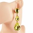 Three Steps Down Jeweled Earrings - Yellow